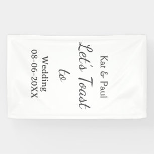 Lasst uns auf die Hochzeit name datum einfaches Pa Banner