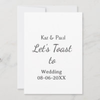 Lasst uns auf die Hochzeit name datum einfaches Pa