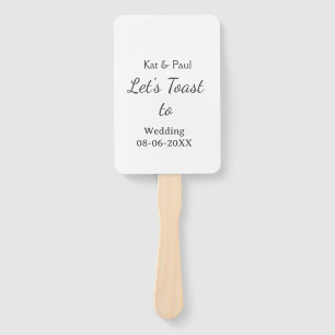 Lasst uns auf die Hochzeit name datum einfaches Pa Fächer
