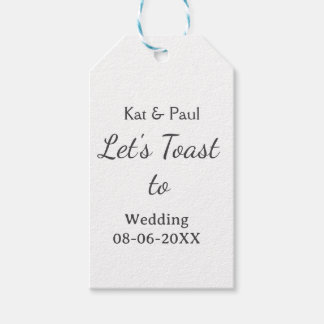 Lasst uns auf die Hochzeit name datum einfaches Pa Geschenkanhänger