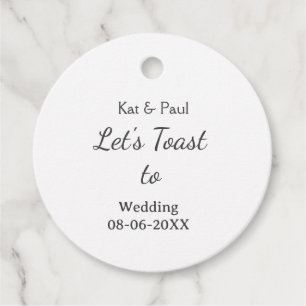 Lasst uns auf die Hochzeit Name Datum einfaches Pa Geschenkanhänger