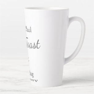 Lasst uns auf die Hochzeit name datum einfaches Pa Milchtasse