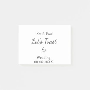 Lasst uns auf die Hochzeit Name Datum einfaches Pa Post-it Klebezettel