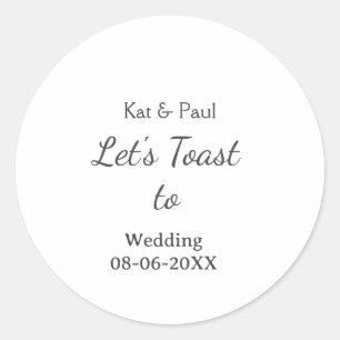Lasst uns auf die Hochzeit name datum einfaches Pa Runder Aufkleber