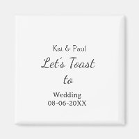 Lasst uns auf die Hochzeit name datum paar anstoße