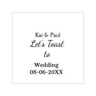 Lasst uns auf die Hochzeit tosten name datum einfa Permastempel