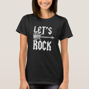 Lasst uns auf Skeleton-Gitarrenband-Gitarrist Rock T-Shirt