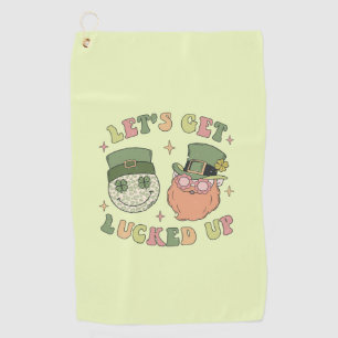 Lasst uns auflucken - Funny Leprechaun Clover Golfhandtuch