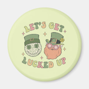 Lasst uns auflucken - Funny Leprechaun Clover Magnet