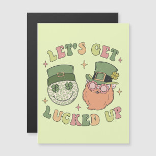 Lasst uns auflucken - Funny Leprechaun Clover Magnetkarte
