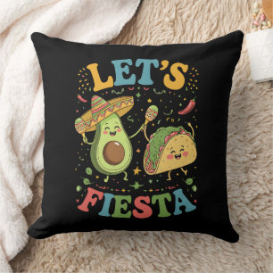 Lasst uns Avocado und Tacos Cinco De Mayo feiern Kissen