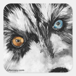 Lasst uns B&W-Aufkleber ausführen Quadratischer Aufkleber