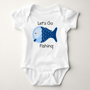 Lasst uns Baby-One-Stück-T-Shirt fischen gehen Baby Strampler