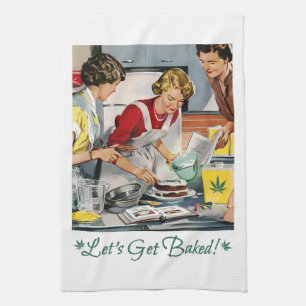 LASST UNS BACKEN Lustiger Topf-Wortwitz Geschirrtuch