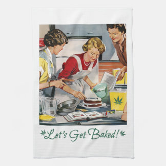 LASST UNS BACKEN Lustiger Topf-Wortwitz Geschirrtuch