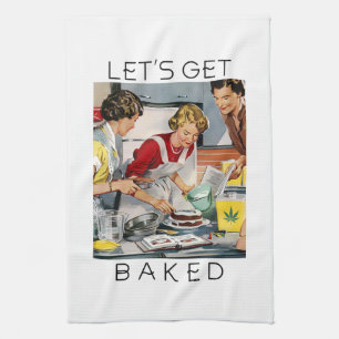 LASST UNS BACKEN Lustiger Topf-Wortwitz Geschirrtuch