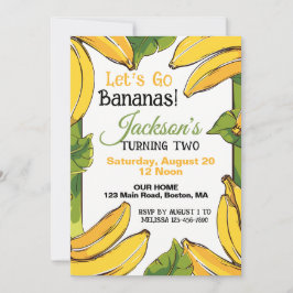Lasst uns Bananen gehen, egal, wie alt die Geburts Einladung