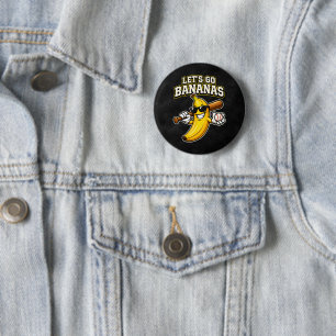 Lasst uns Bananen Retro Baseball Banane Lustig wer Button