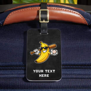 Lasst uns Bananen Retro Baseball Banane Lustig wer Gepäckanhänger