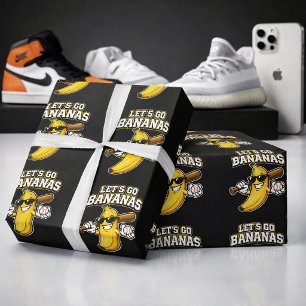 Lasst uns Bananen Retro Baseball Banane Lustig wer Geschenkpapier