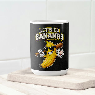 Lasst uns Bananen Retro Baseball Banane Lustig wer Kaffeetasse