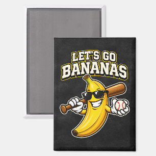 Lasst uns Bananen Retro Baseball Banane Lustig wer Magnet