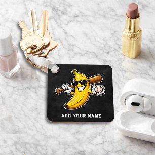 Lasst uns Bananen Retro Baseball Banane Lustig wer Schlüsselanhänger