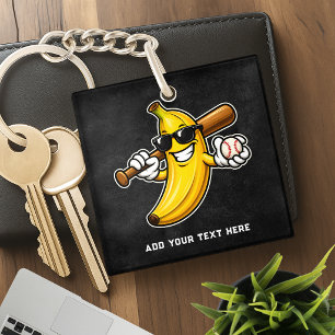 Lasst uns Bananen Retro Baseball Banane Lustig wer Schlüsselanhänger