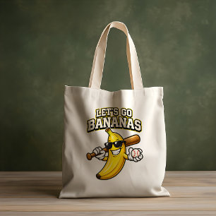 Lasst uns Bananen Retro Baseball Banane Lustig wer Tragetasche