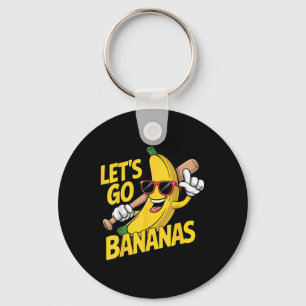 Lasst uns Bananen verrückt sein Lustiger Bananenli Schlüsselanhänger