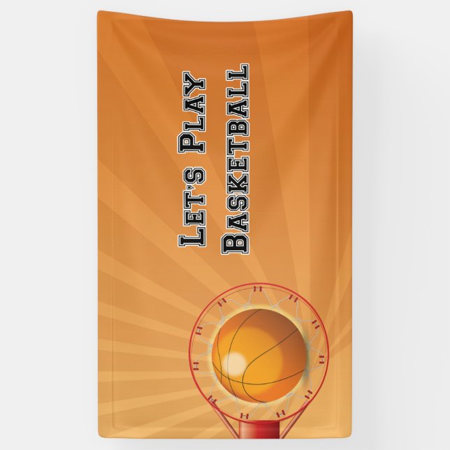 Lasst uns Basketball spielen Banner (Vertikal)
