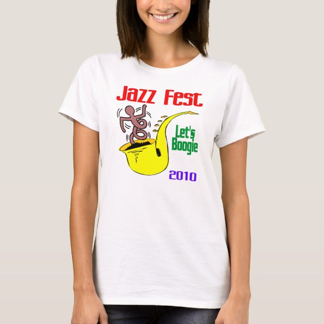 Lasst uns beim Jazzfest Boogie machen T-Shirt (Vorderseite)