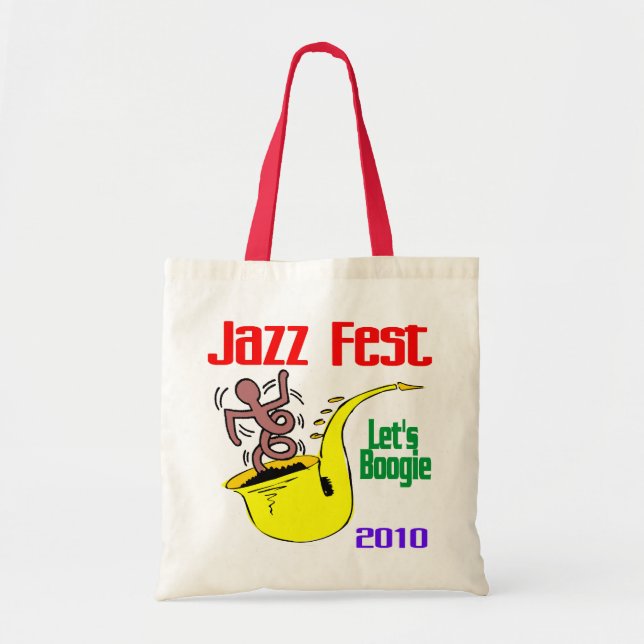 Lasst uns beim Jazzfest Boogie machen Tragetasche (Vorne)