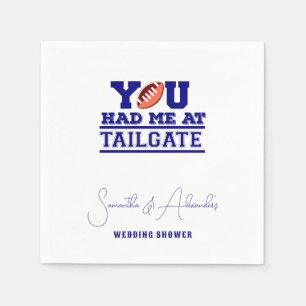 Lasst uns beim Tailgate feiern Brautpaar Brautpart Serviette