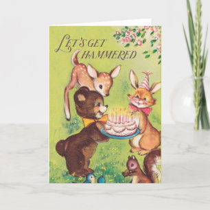 Lasst uns besoffen werden - lustige Vintage-Geburt Feiertagskarte