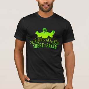 Lasst uns Blatt Faced Green Sensenmann Ghost Hallo T-Shirt