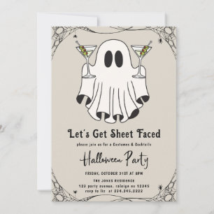 Lasst uns Blatt gegenüber Martini-Halloween-Party  Einladung