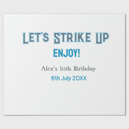 Lasst uns blau graue, glückliche 10-Geburtstagsbez Geschenkpapier