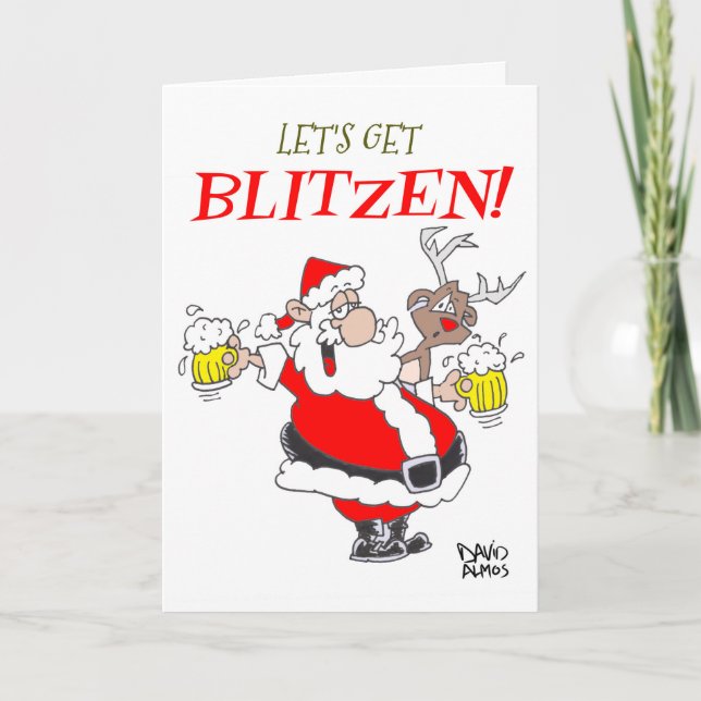 "Lasst uns Blitzen holen" Weihnachtsgrüßkarte Feiertagskarte (Vorderseite)