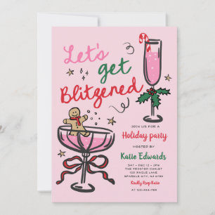 Lasst uns Blitzened Weihnachts-Cocktailparty feier Einladung