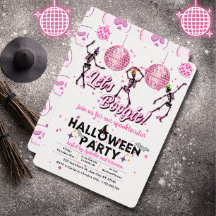 Lasst uns Boogie Girly Skeletons Dance Disco Hallo Einladung