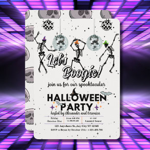 Lasst uns Boogie Skeletons Dance Disco Halloween-P Einladung