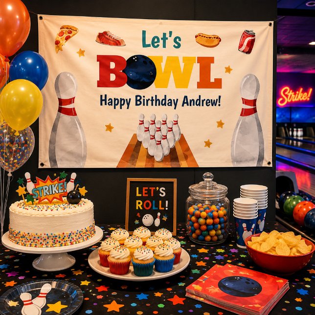 Lasst uns Bowling Geburtstagsbanner bowlen Banner (Von Creator hochgeladen)