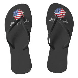 Lasst uns Brandon Biden Chant American Flag gehen Flip Flops