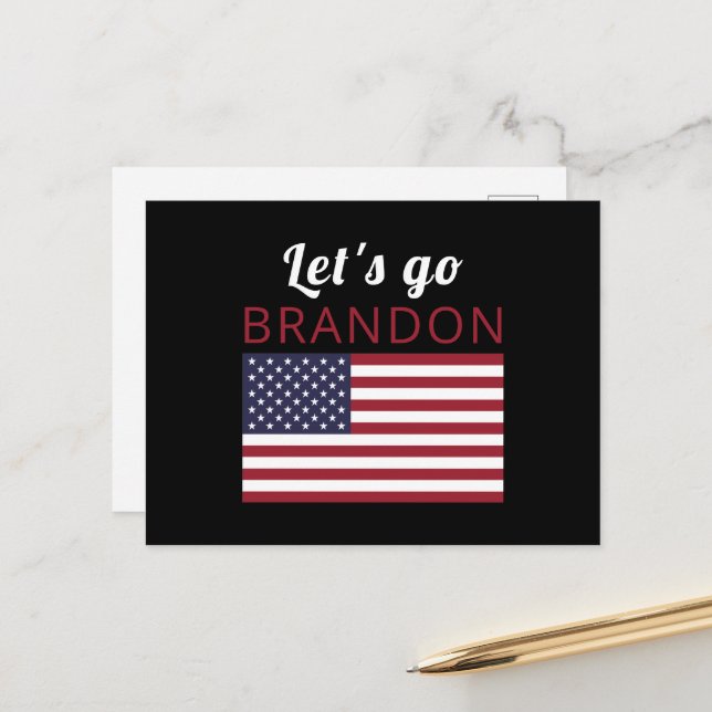 Lasst uns Brandon, die amerikanische Flagge gehen Postkarte (Vorderseite/Rückseite Beispiel)