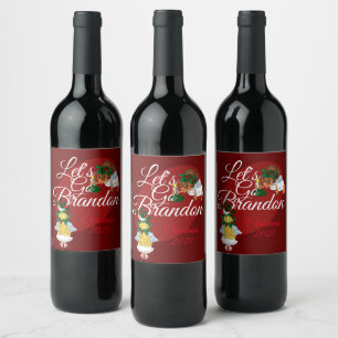 Lasst uns Brandon Engel Weihnachtsweinmarken gehen Weinetikett