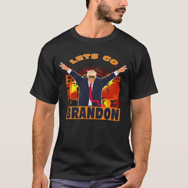 Lasst uns Brandon Funny Anti Biden Trump politisch T-Shirt (Vorderseite)