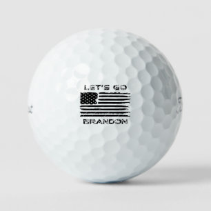 Lasst uns Brandon Funny Biden Chant Distressed Fla Golfball