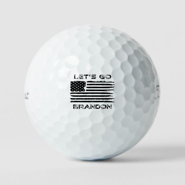 Lasst uns Brandon Funny Biden Chant Distressed Fla Golfball (Vorderseite)