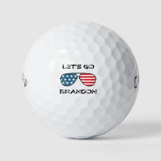 Lasst uns Brandon Funny Biden Chant Flag Golf Ball (Vorderseite)